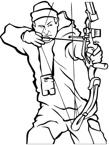 Bow Hunting Coloring Page